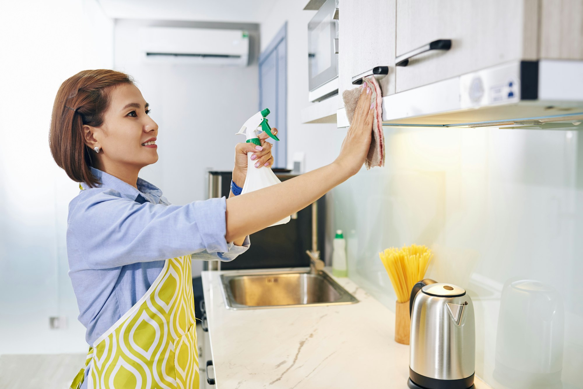 Disinfecting kitchen cabinets